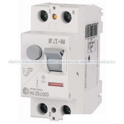 УЗО HNC-25/2/003, 2P, 25A, 6kA, 30mA, тип АC, 2M