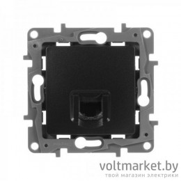 Etika - Розетка 1хRJ-45 UTP CAT6 (антрацит) Etika - Розетка 1хRJ-45 UTP CAT6 (антрацит)