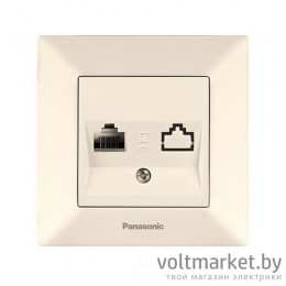 Розетка компьютерная RJ-45 Panasonic Arkedia крем