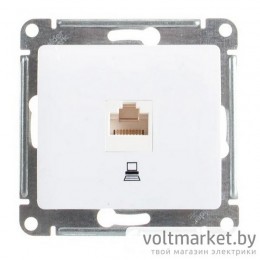 Розетка компьютерная RJ45 Glossa белый