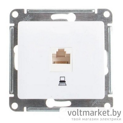Розетка компьютерная RJ45 Glossa белый