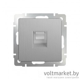 Розетка телефонная RJ-11 Werkel серебряный рифленый