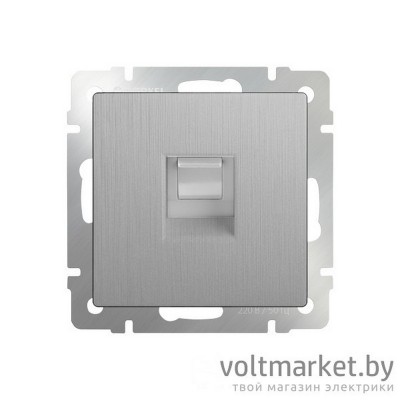 Розетка телефонная RJ-11 Werkel серебряный рифленый