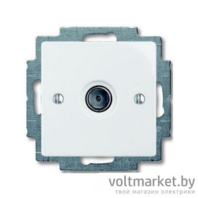 Розетка телевизионная ABB Basic 55 (альпийский белый)