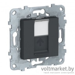 UNICA NEW ЛИЦЕВАЯ ПАНЕЛЬ RJ45 KEYSTONE/SYSTIMAX, АНТРАЦИТ UNICA NEW ЛИЦЕВАЯ ПАНЕЛЬ RJ45 KEYSTONE/SYSTIMAX, АНТРАЦИТ