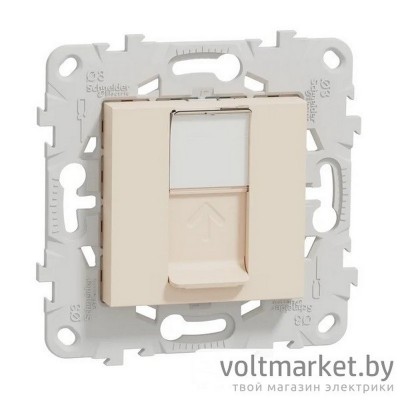 UNICA NEW РОЗЕТКА компьютерная, RJ45, одиночная, кат. 6 UTP, БЕЖЕВЫЙ