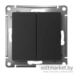 Выключатель двухклавишный Atlas Design карбон