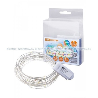 Гирлянда светодиодная Роса20 20LED, 2м, многоцветная, 2хCR2032 , TDM