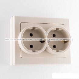 JOWISZ - Розетка 2x2P+E, со шторками, бежевый