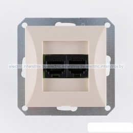 OPAL - Розетка 2xRJ-45 UTP кат.5e, бежевый