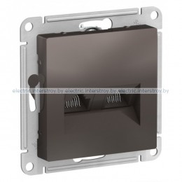 Розетка двойная компьютерная RJ45+RJ45 Atlas Design мокко