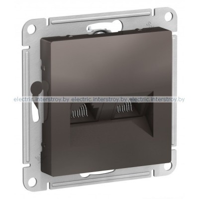 Розетка двойная компьютерная RJ45+RJ45 Atlas Design мокко