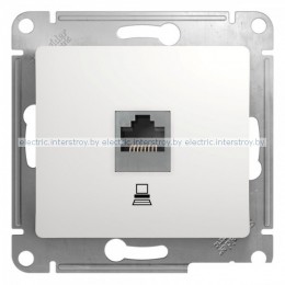Розетка компьютерная RJ45 Glossa белый