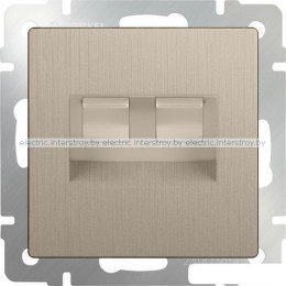 Розетка компьютер+телефон RJ-45+RJ-11 Werkel шампань рифленый