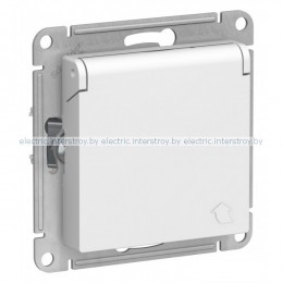 Розетка с/з с крышкой IP20 Atlas Design белый