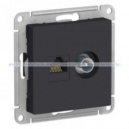 Розетка TV + компьютерная RJ45 Atlas Design карбон