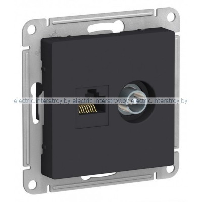 Розетка TV + компьютерная RJ45 Atlas Design карбон