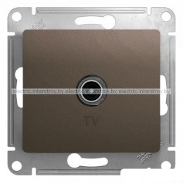 Розетка TV оконечная 1DB Glossa шоколад