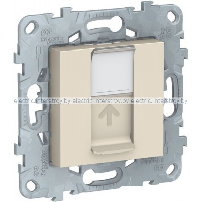 UNICA NEW РОЗЕТКА компьютерная, RJ45, одиночная, кат. 6 UTP, БЕЖЕВЫЙ
