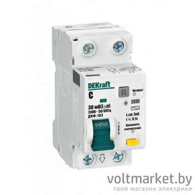 Дифференциальный автомат ДИФ-103 1P+N 10А 30мА 4,5кА 230В AC (C)