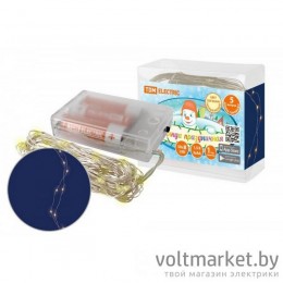 Гирлянда светодиодная Роса50 50LED, 5м, 3000К, 3хАА, TDM