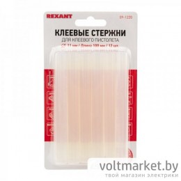 Клеевой стержень REXANT d=11,3мм, L=100мм, прозрачные, 12шт