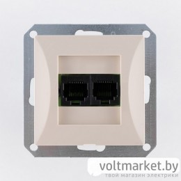 OPAL - Розетка 2xRJ-45 UTP кат.6, бежевый