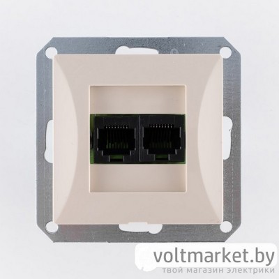 OPAL - Розетка 2xRJ-45 UTP кат.6, бежевый
