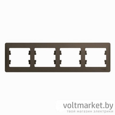 Рамка 4-ая горизонтальная Glossa шоколад