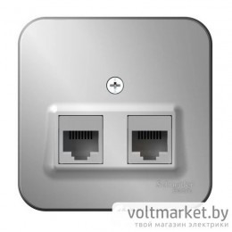 Розетка 2-я компьютерная RJ45 BLANCA алюминий