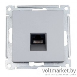 Розетка компьютерная RJ45 Atlas Design сталь