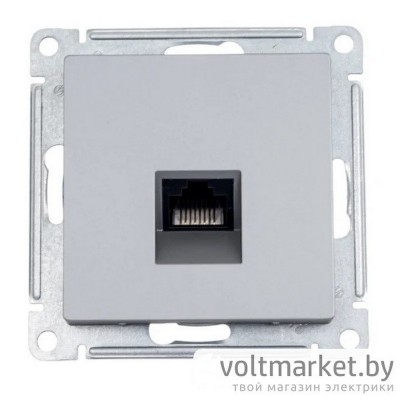 Розетка компьютерная RJ45 Atlas Design сталь