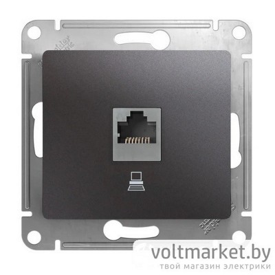 Розетка компьютерная RJ45 Glossa графит