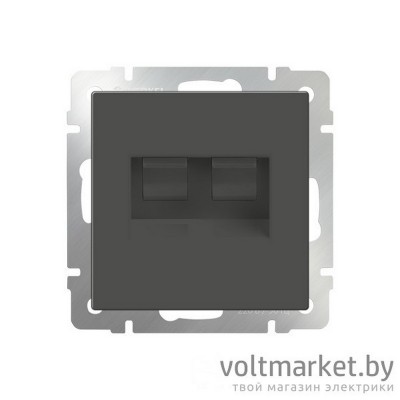 Розетка компьютерная двойная 2хRJ-45 Werkel серо-коричневый