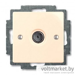 Розетка телевизионная ABB Basic 55 (слоновая кость)