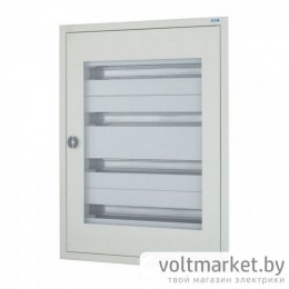 Щит встраиваемый BF-UT-4/96-P, 4х24M (96M), с N/PE 2x 2x25+43x16mm2, металл. с прозрачной дверью, 770x588x140(720x496x127)mm, белый RAL9016, IP30