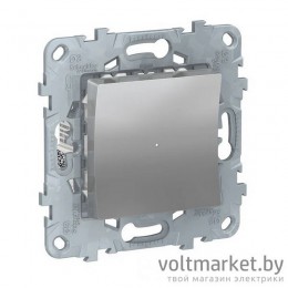 UNICA NEW LED СВЕТОРЕГУЛЯТОР Wiser нажимной, универсальный 7-200Вт, АЛЮМИНИЙ