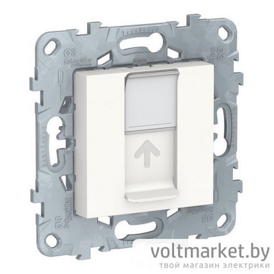 UNICA NEW РОЗЕТКА компьютерная, RJ45, одиночная, кат. 6 UTP, БЕЛЫЙ