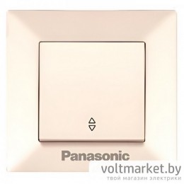 Выключатель одноклавишный проходной Panasonic Arkedia крем
