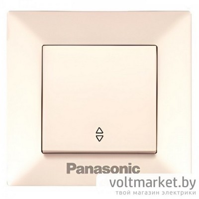 Выключатель одноклавишный проходной Panasonic Arkedia крем