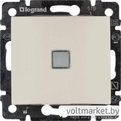 Выключатель одноклавишный с подсветкой Legrand Valena слоновая кость