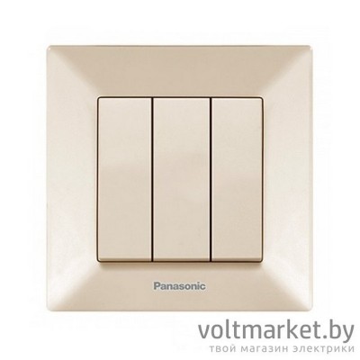 Выключатель трехклавишный Panasonic Arkedia крем