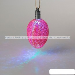 Игрушка световая Шишка на елку (батарейки в комплекте) 6см, 1LED, RGB, розовый