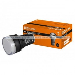 Лампа AD-22DS(LED)матрица d22мм белый 230В TDM