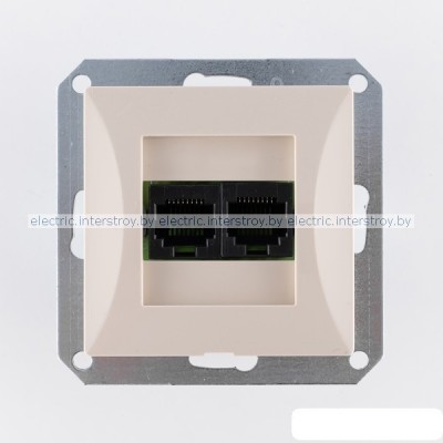 OPAL - Розетка 2xRJ-45 UTP кат.6, бежевый