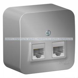 Розетка 2-я компьютерная RJ45 BLANCA алюминий