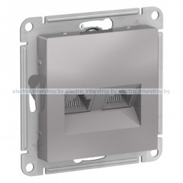 Розетка двойная компьютерная RJ45+RJ45 Atlas Design алюминий