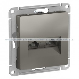 Розетка двойная компьютерная RJ45+RJ45 Atlas Design сталь