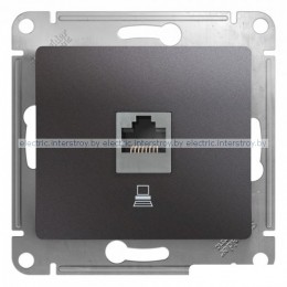 Розетка компьютерная RJ45 Glossa графит