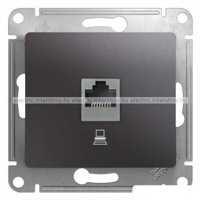 Розетка компьютерная RJ45 Glossa графит